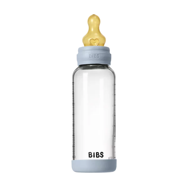 BIBS Staklena flašica set 240 ml Baby Blue - Image 1