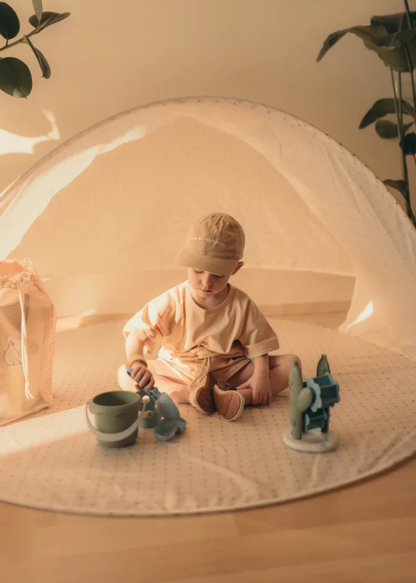 Zaštitni šator za bebe i djecu UV 50+ Organic Squares (⌀145×80cm) - Image 3