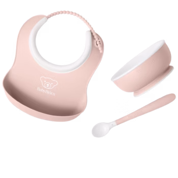 BabyBjörn Set za hranjenje (Feeding Set, 3 kom) - Powder Pink