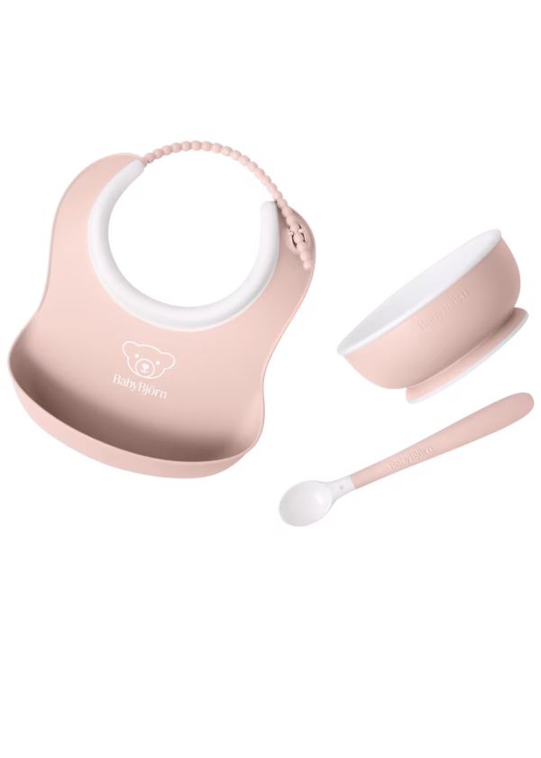 BabyBjörn Set za hranjenje (Feeding Set, 3 kom) - Powder Pink - Image 1