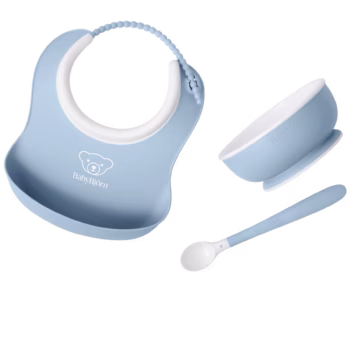 BabyBjörn Set za hranjenje (Feeding Set, 3 kom) - Powder Blue