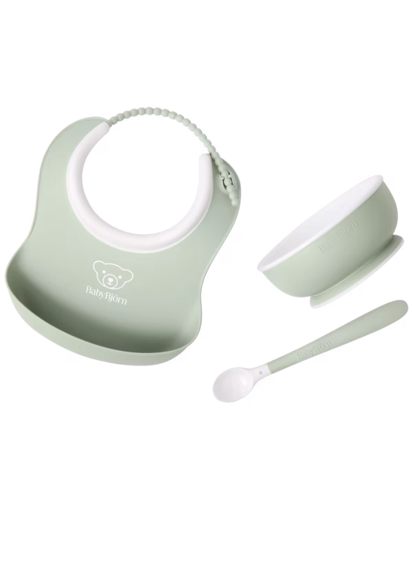BabyBjörn Set za hranjenje (Feeding Set, 3 kom) - Powder Green - Image 1