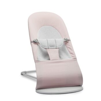 BabyBjörn Ležaljka za bebe Soft - Light pink/Gray, Woven/Jersey