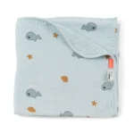 Done by Deer Organska muslin dekica za bebe – Wally Blue