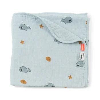 Done by Deer Organska muslin dekica za bebe – Wally Blue