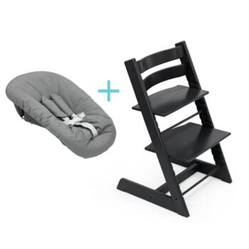 Stokke Tripp Trapp Hranilica Stolica Black + Newborn Set Anthracite