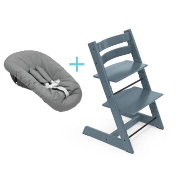 Stokke Tripp Trapp Hranilica Stolica Fjord Blue + Newborn Set Anthracite