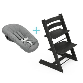 Stokke Tripp Trapp Hranilica Stolica Oak Black + Newborn Set Anthracit