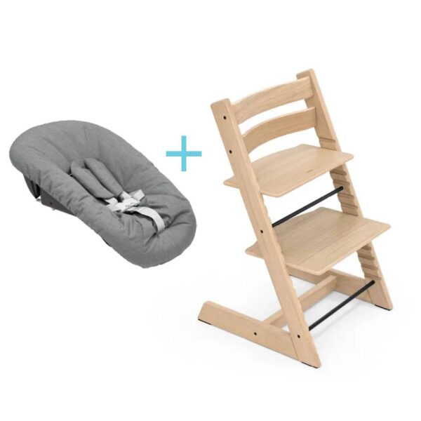 stokke tripp trapp hranilica stolica oak natural + newborn set anthracit Stokke Tripp Trapp Hranilica Stolica Oak Natural + Newborn Set Anthracit - Image 1