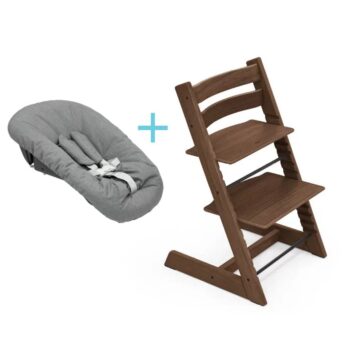 Stokke Tripp Trapp Hranilica Stolica Oak Warm Brown + Newborn Set Anthracit