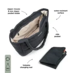 Done by Deer torba - Quilted changing tote bag Black - Image 5