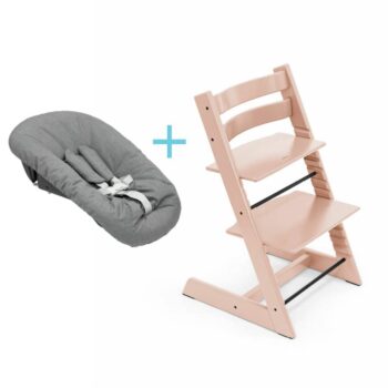 Stokke Tripp Trapp Hranilica Stolica Serene Pink + Newborn Set Anthracit