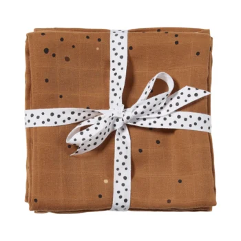 Done by Deer Komplet 2 swaddle pamučne pelene 120×120 - Dreamy dots Mustard