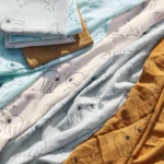 Done by Deer Komplet 2 swaddle pamučne pelene 120×120 - Sea friends Mustard - Image 2