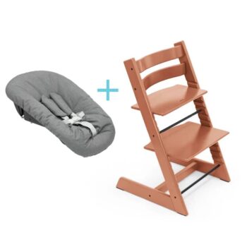 Stokke Tripp Trapp Hranilica Stolica Terracotta + Newborn Set Anthracite