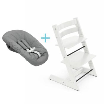 Stokke Tripp Trapp Hranilica Stolica White + Newborn Set Anthracit