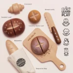 Le Toy Van Set drvena daska i pekarska peciva za rezanje - Image 3