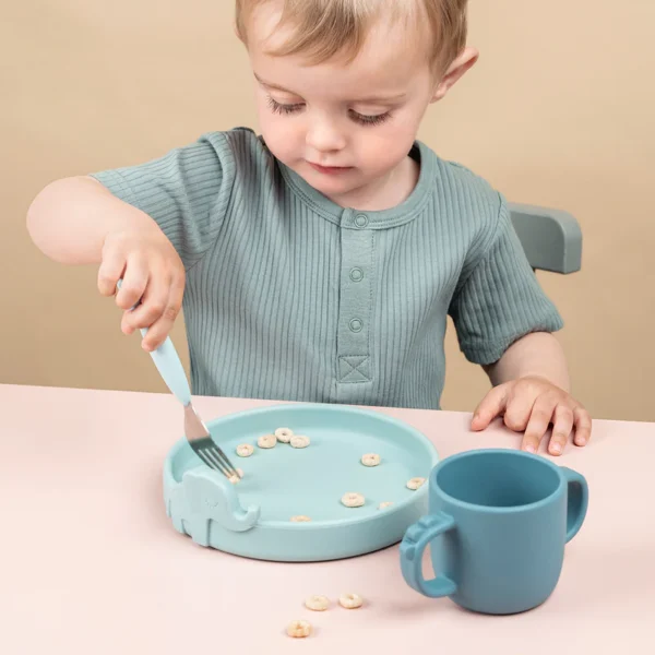 Done by Deer Easy-grip Dječiji escajg (kašika, viljuška, nož) – Deer Friends Blue - Image 4