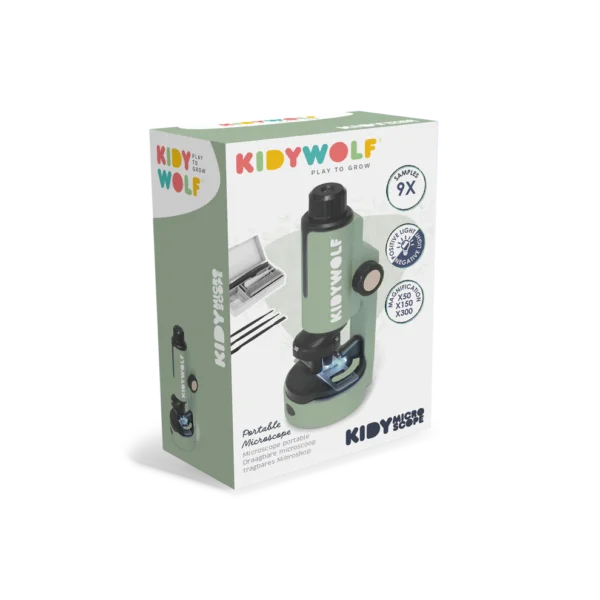 Kidywolf KIDYMICROSCOPE Prijenosni dječiji mikroskop x50/x150/x300 – Green - Image 10