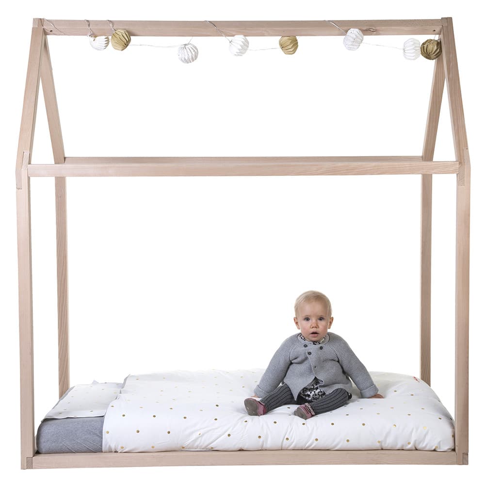 CHILDHOME DRVENI KREVET KUĆICA 70X140CM - NATURAL
