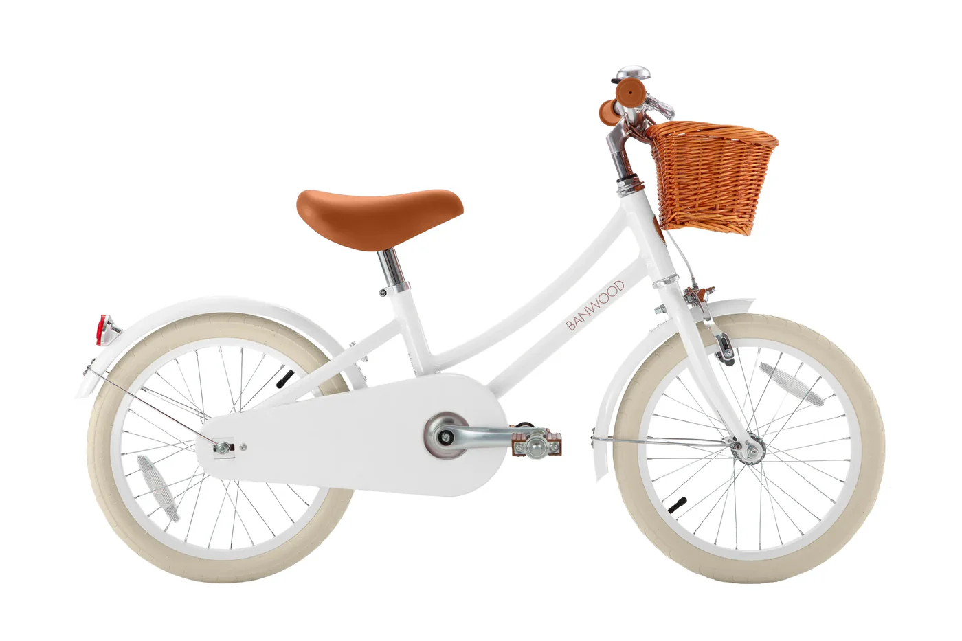 banwood classic bicikl 16" white + pletena korpica Banwood Classic Bicikl 16" White + Pletena korpica - Image 1