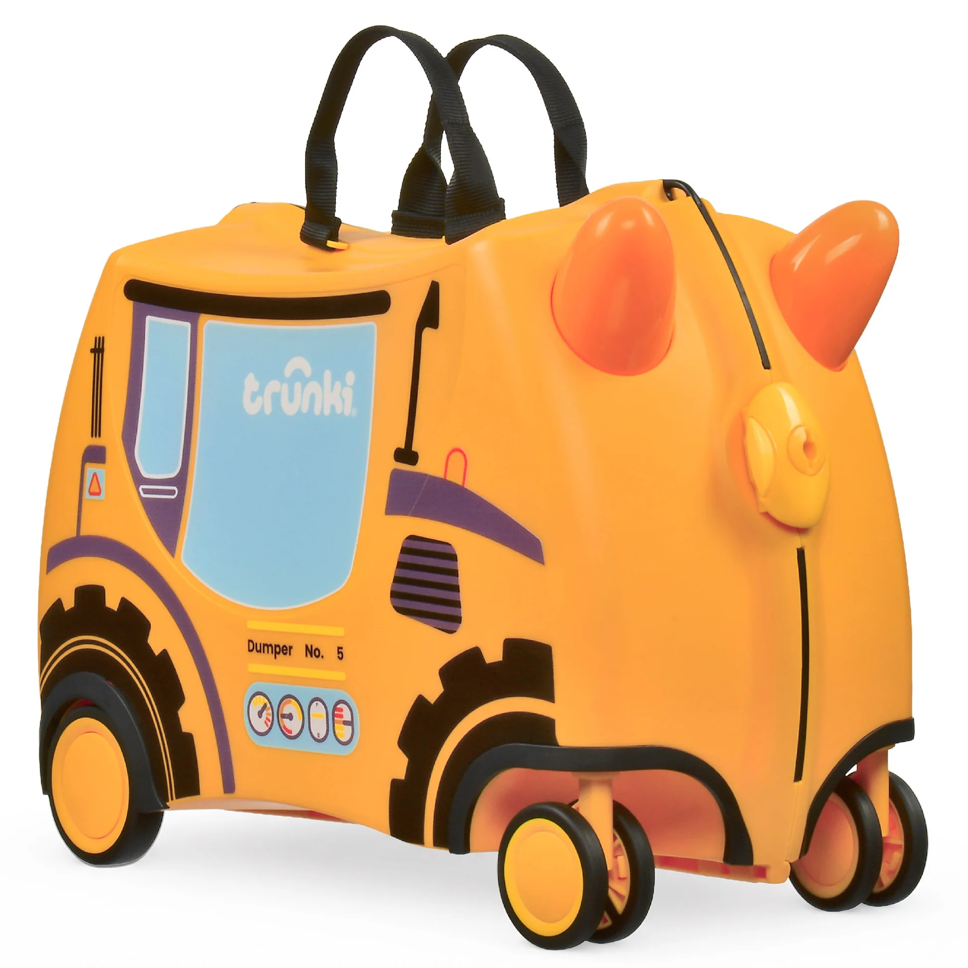 trunki glide dječiji kofer 3u1 – bager doug yellow Trunki Glide dječiji kofer 3u1 – bager Doug Yellow - Image 1
