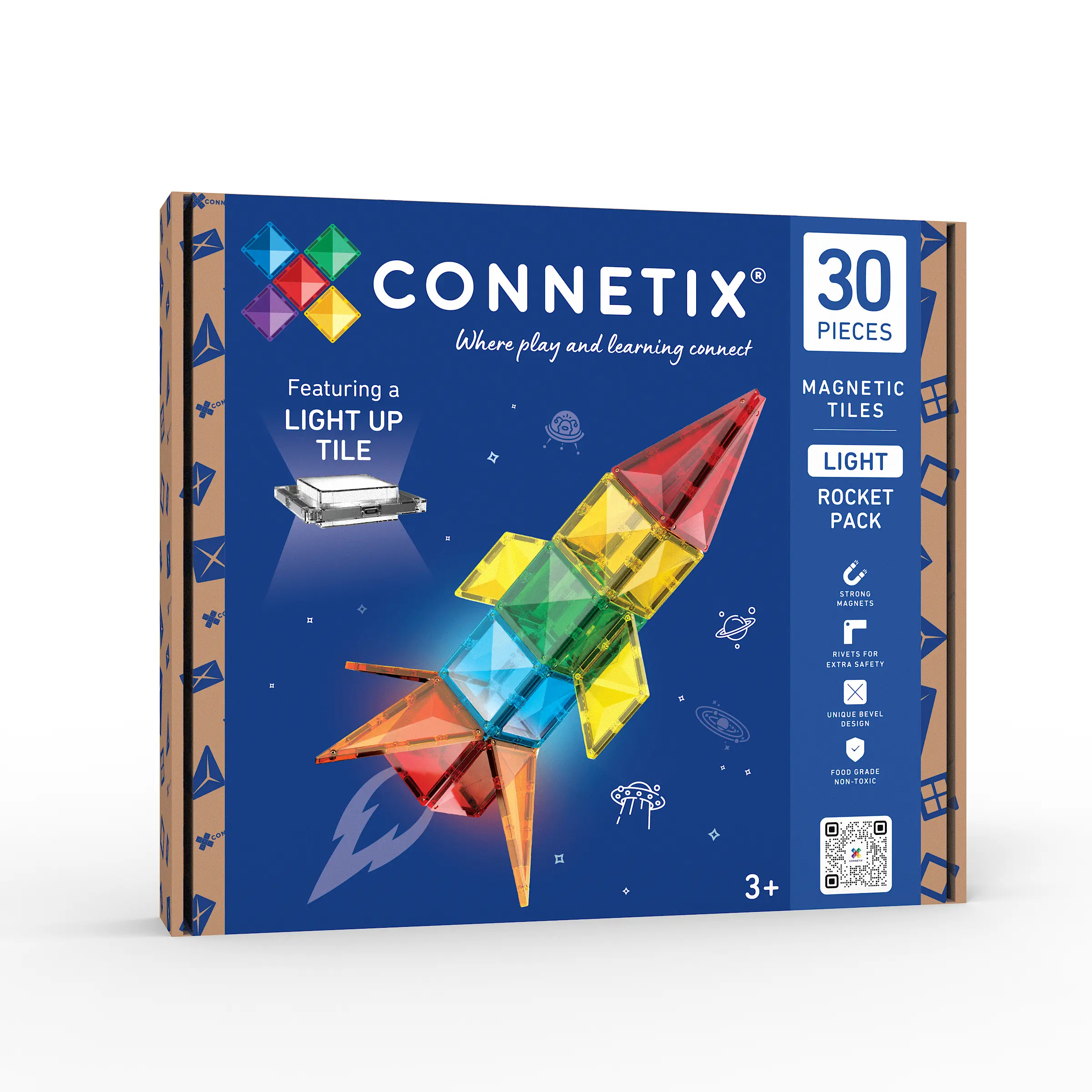 connetix tiles – light rocket set (30 kom) Connetix Tiles – Light Rocket set (30 kom) - Image 1