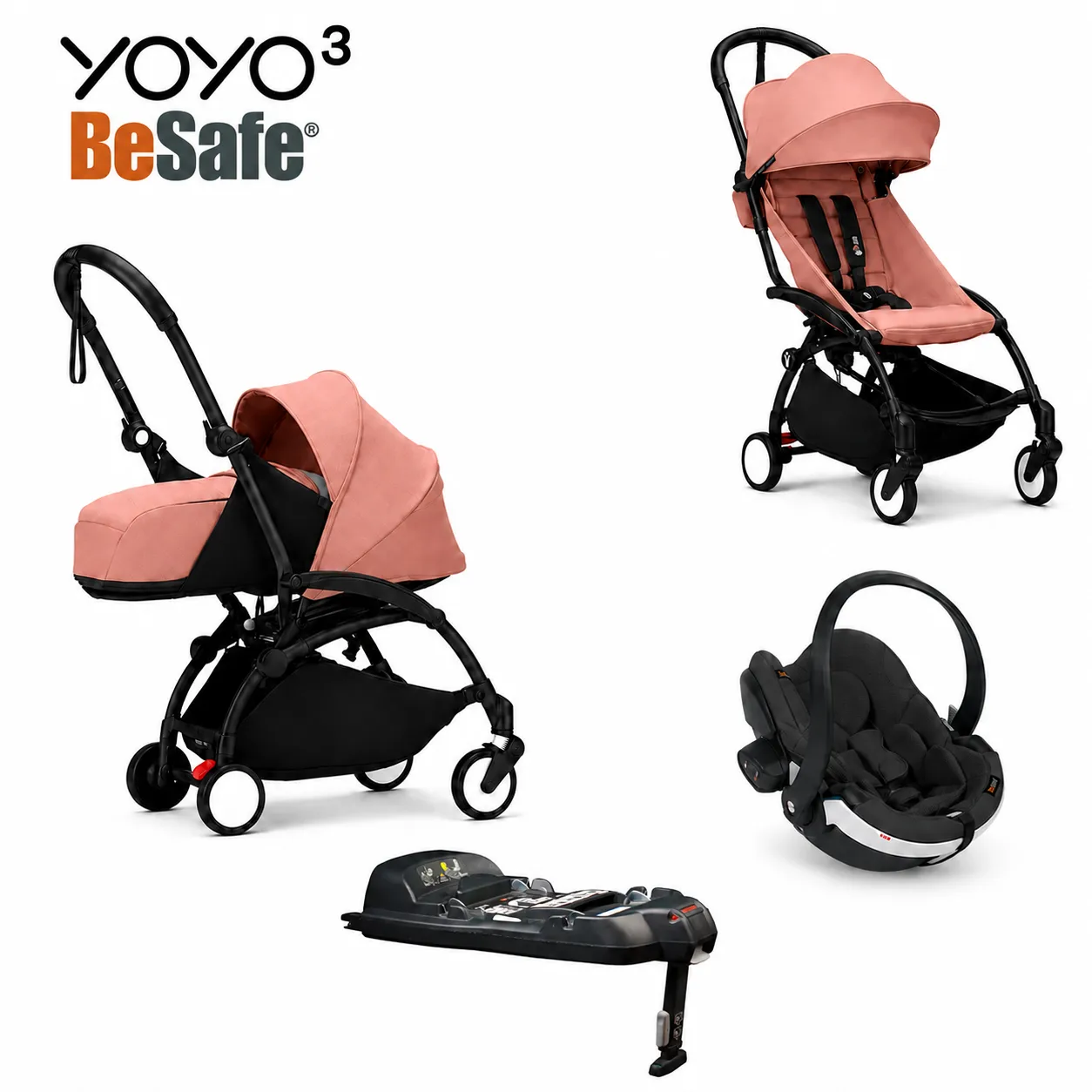 stokke yoyo³ kolica 4u1 sa sklopivom košarom – black/ginger Stokke YOYO³ kolica 4u1 sa sklopivom košarom – Black/Ginger - Image 1