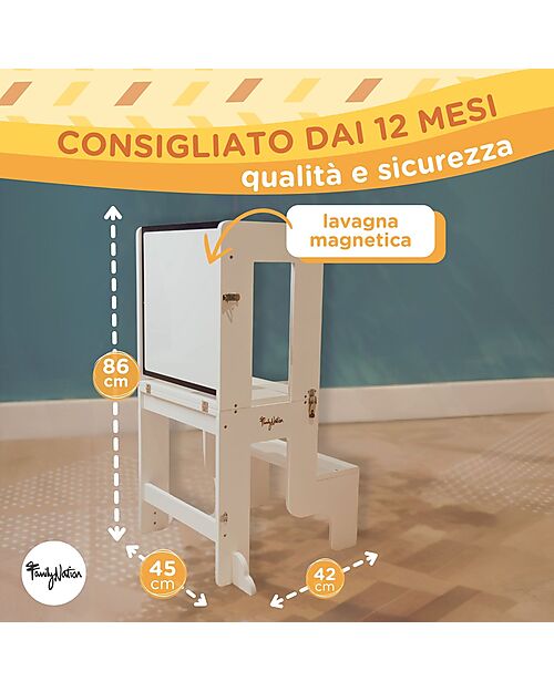family nation montessori toranj 3u1 white – magnetna tabla + sto i stolica Family Nation Montessori toranj 3u1 White – magnetna tabla + sto i stolica