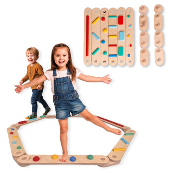Family Nation Montessori drvena senzorna staza za ravnotežu – 14 dijelova