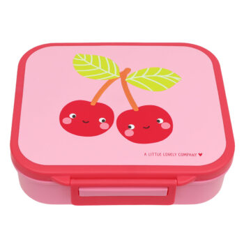 A Little Lovely Company kutija za užinu 900 ml sa 3 pretinca – Happy Cherries