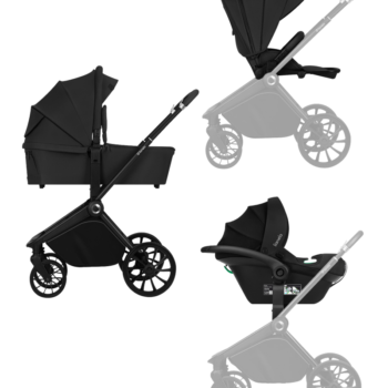 Lionelo Mika Plus 3u1 dječija kolica – Black Onyx