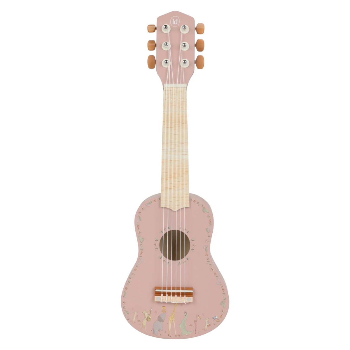 little dutch drvena gitara safari friends pink Little Dutch drvena gitara Safari Friends - Pink - Image 1