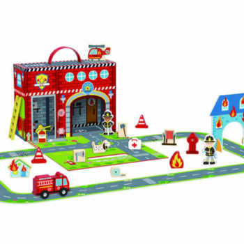 Tooky Toy drveni set Vatrogasna stanica – 35 dijelova