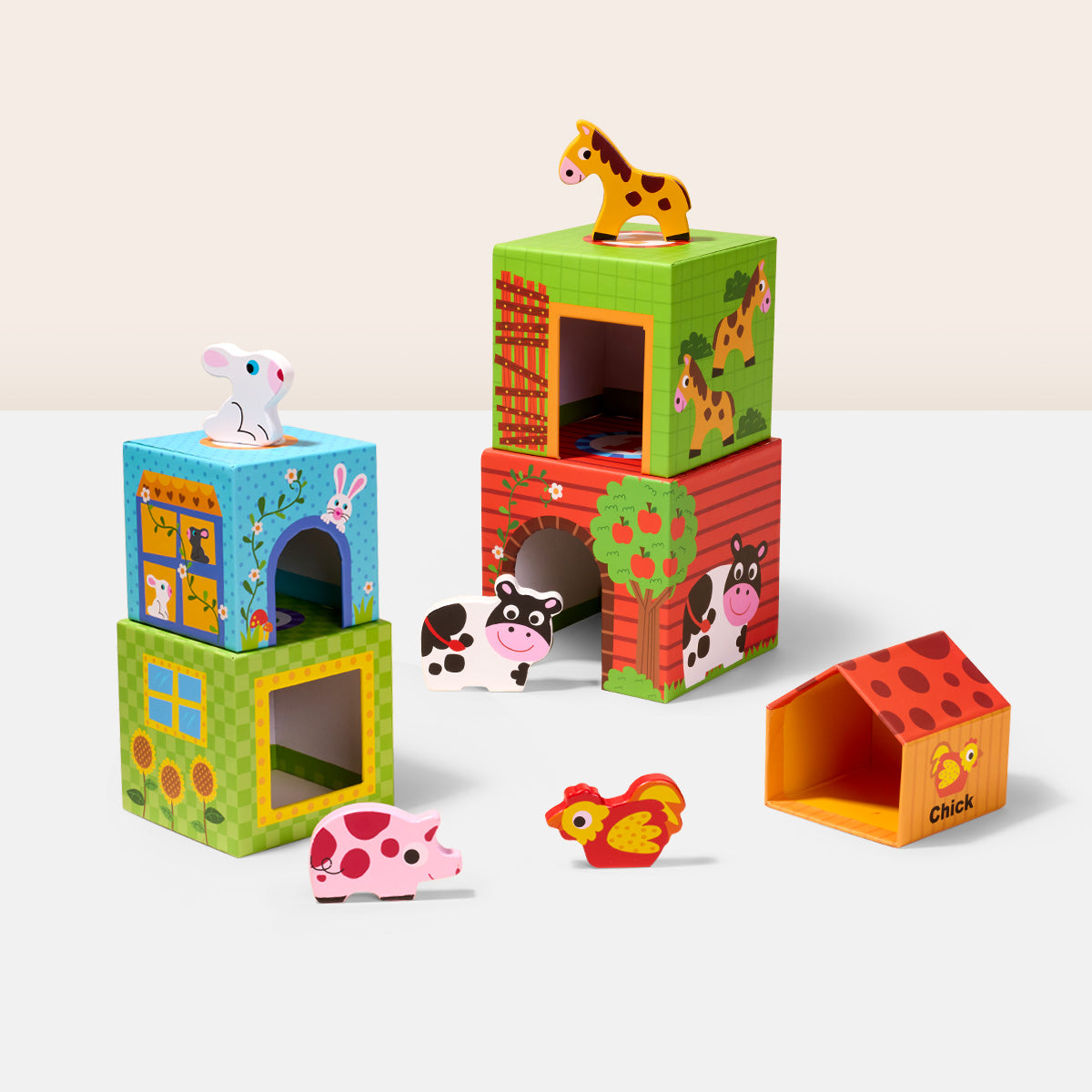 tooky toy kutije za slaganje farma – 5 kutija Tooky Toy kutije za slaganje Farma – 5 kutija