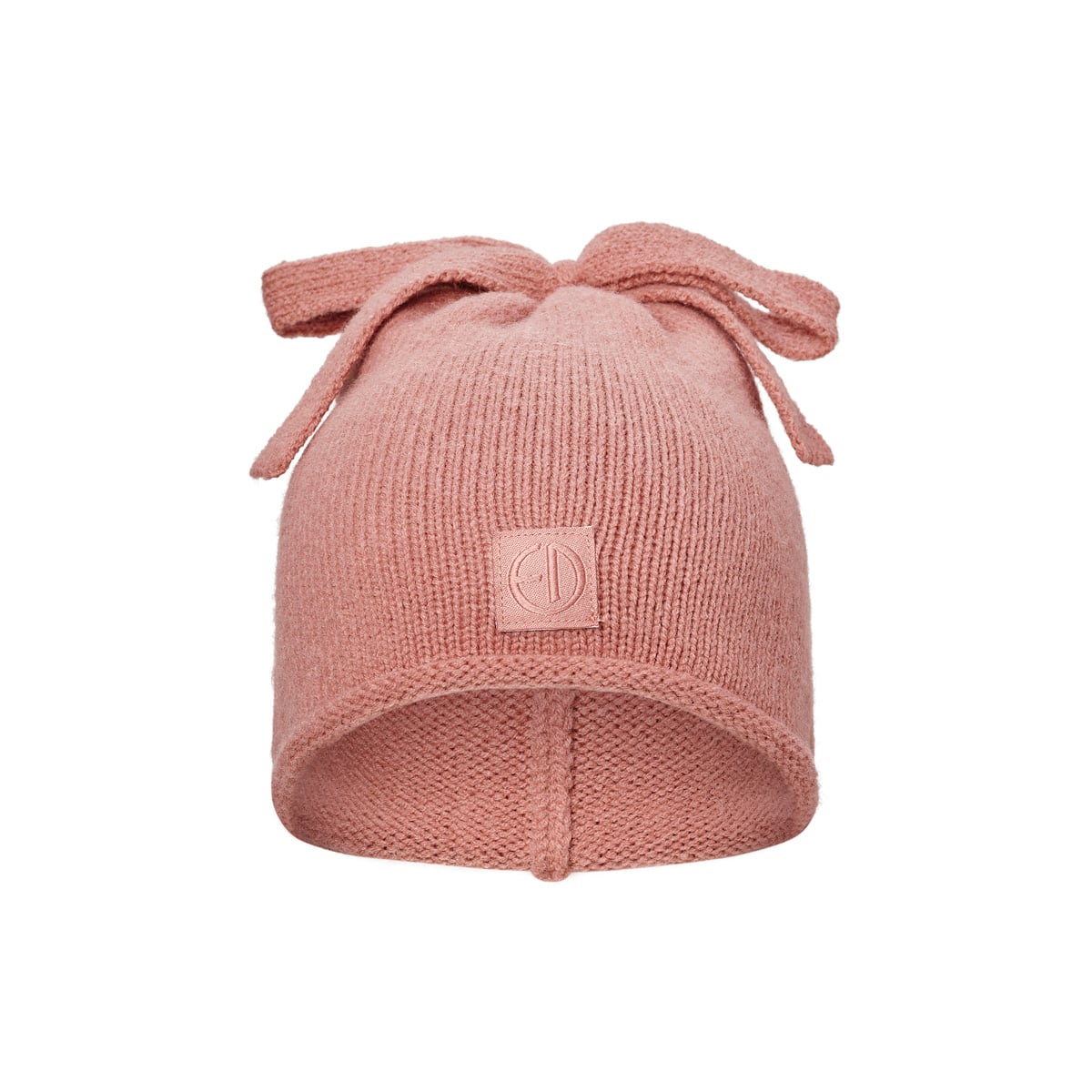 elodie plišana pletena kapa furry knit beanie, rosy bow 0 6m Elodie Plišana pletena kapa Furry Knit Beanie, Rosy Bow - Image 1