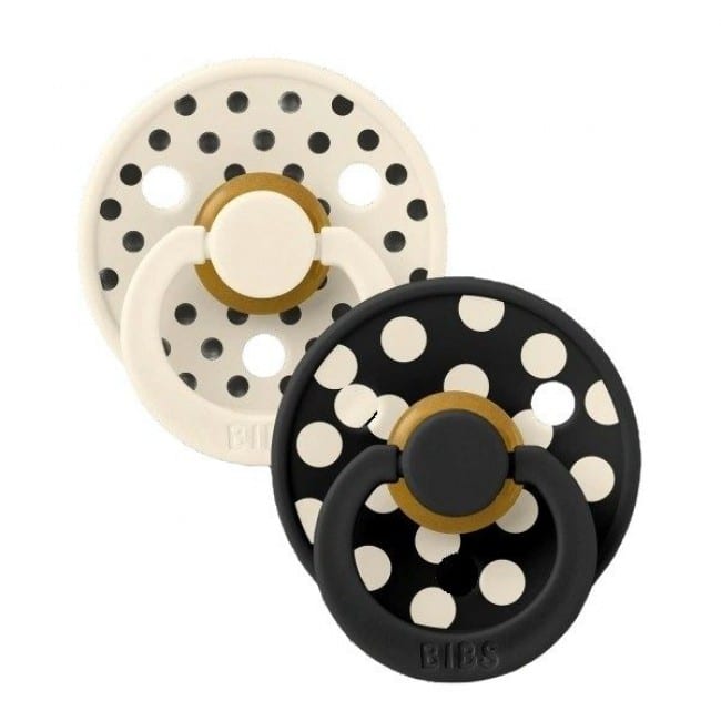 bibs cucle studio colour polka black & ivory – 2kom (0 6m) BIBS cucle Studio colour Polka Black & Ivory – 2kom (0-6m) - Image 1
