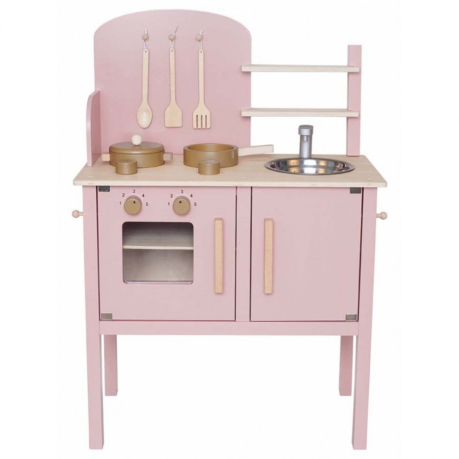 jabadabado drvena dječija kuhinja – pink Jabadabado drvena dječija kuhinja – Pink - Image 1